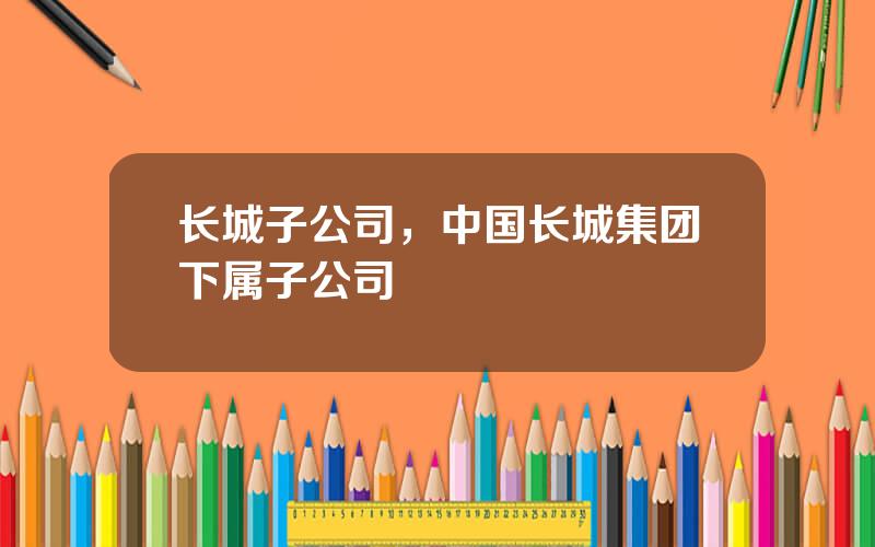 长城子公司，中国长城集团下属子公司