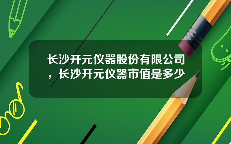 长沙开元仪器股份有限公司，长沙开元仪器市值是多少
