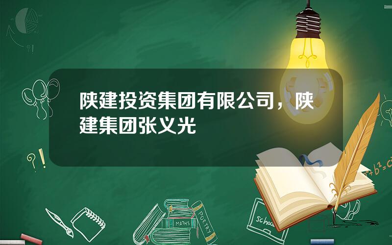 陕建投资集团有限公司，陕建集团张义光