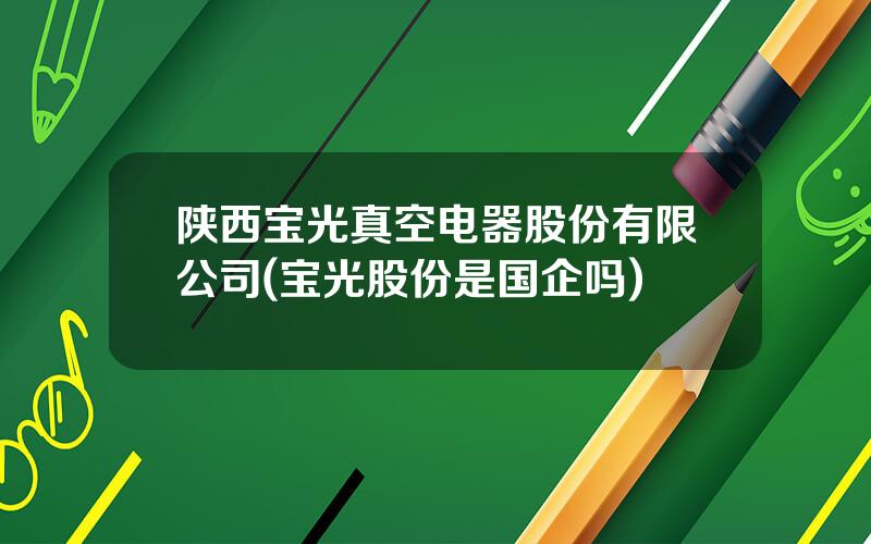 陕西宝光真空电器股份有限公司(宝光股份是国企吗)