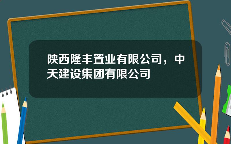 陕西隆丰置业有限公司，中天建设集团有限公司