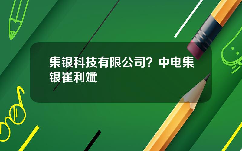 集银科技有限公司？中电集银崔利斌