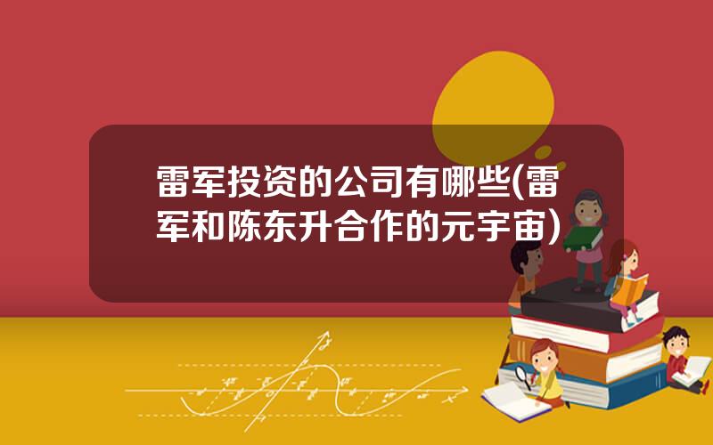 雷军投资的公司有哪些(雷军和陈东升合作的元宇宙)