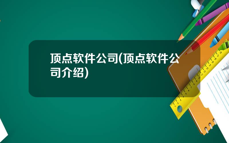 顶点软件公司(顶点软件公司介绍)