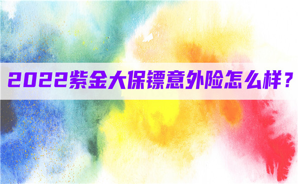 2022紫金大保镖意外险怎么样-多少钱一年-值得买吗-